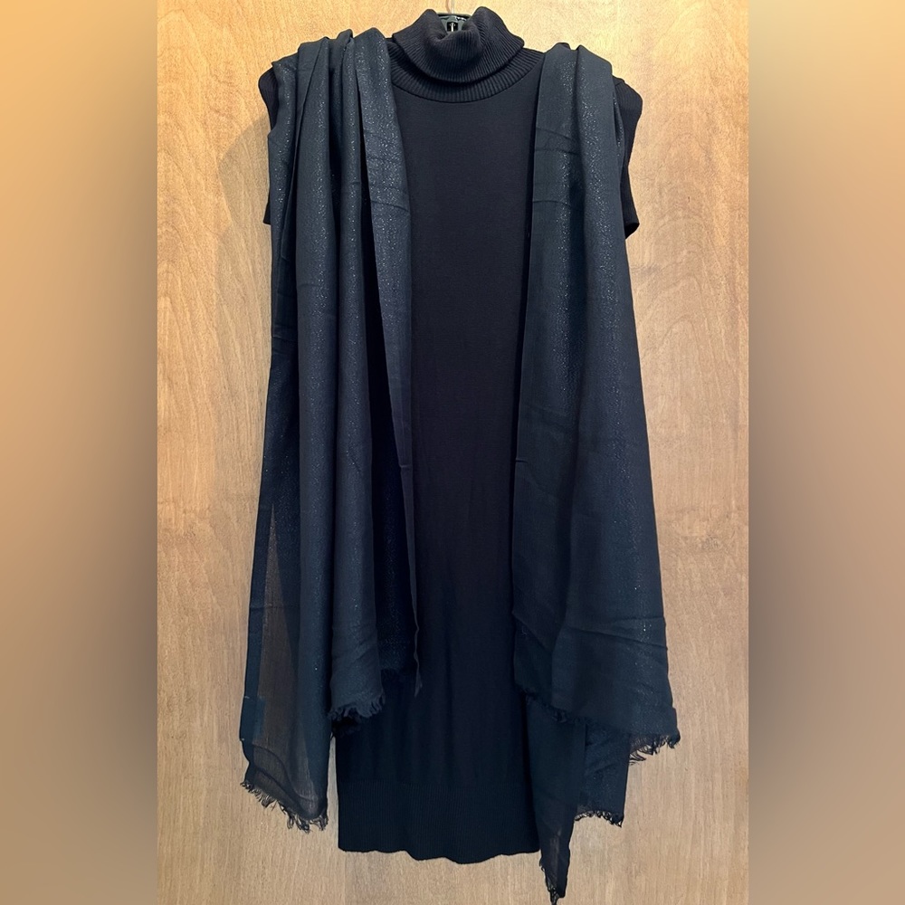 Cache Black Metallic Shimmer Scarf - image 3